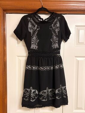 South Moon Under - Black Dress with Lace Waist